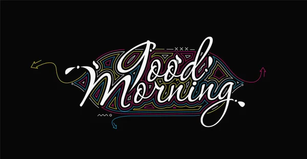 Good Morning Calligraphic Style Text Vector Illustration Design — 스톡 벡터