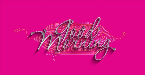 Good Morning Calligraphic Style Text Vector Illustration Design — Stock Vector