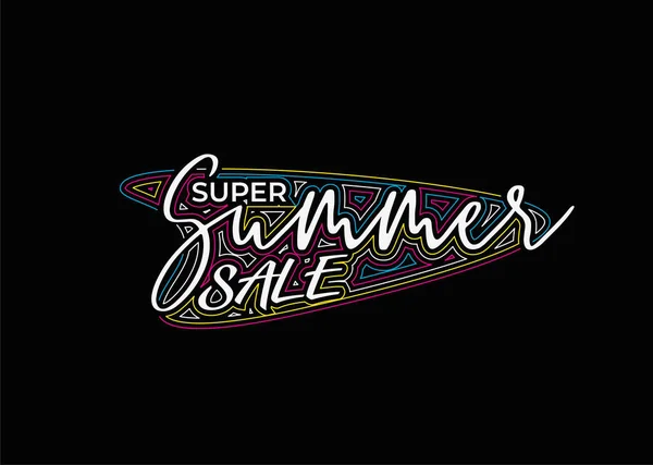 Super Summer Sale Каліграфічний Стиль Текст Векторні Ілюстрації Дизайн — стоковий вектор