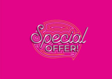 Özel Teklif Grafiksel 3d Biçim Metin Vektörü Çizimi.