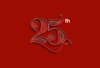 25. Yıldönümü Kutlama vektörü çizimi.