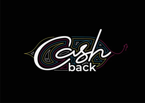 Cash Back Caligrafía Estilo Texto Vector Ilustración Diseño — Vector de stock