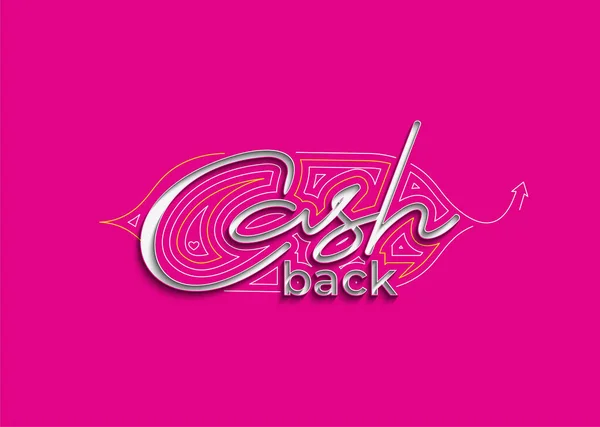 Cash Back Calligraphic Style Text Vector Illustration Design — Stockový vektor