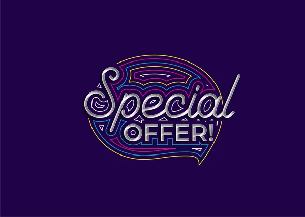 Special Offer Calligraphic Style Text Vector Illustration Design — 스톡 벡터