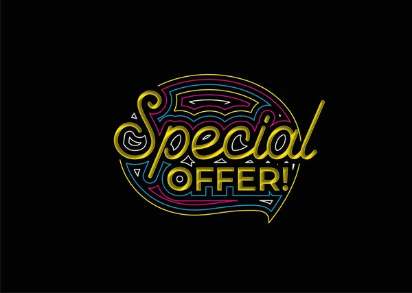 Oferta Especial Caligráfico Estilo Texto Vetor Ilustração Design —  Vetores de Stock