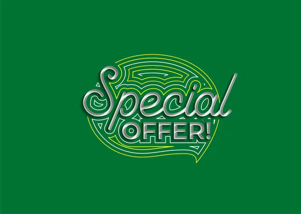 Special Offer Calligraphic Style Text Vector Illustration Design — 스톡 벡터