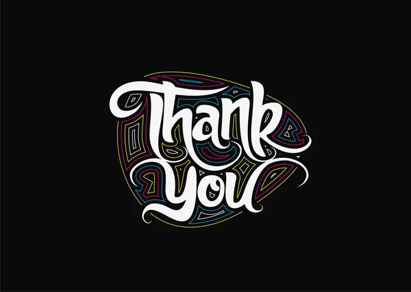 Thank You Calligraphic Style Text Vector Illustration Design — Stockový vektor