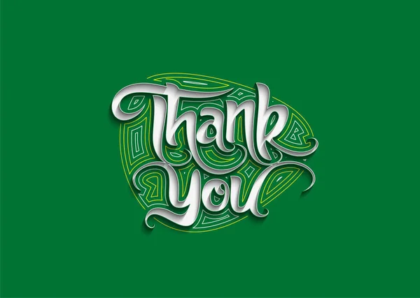 Thank You Calligraphic Style Text Vector Illustration Design — Stockový vektor