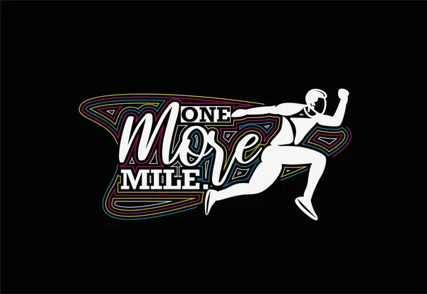 One More Mile Calligraphic Style Text Vector Illustration Design — Stockový vektor