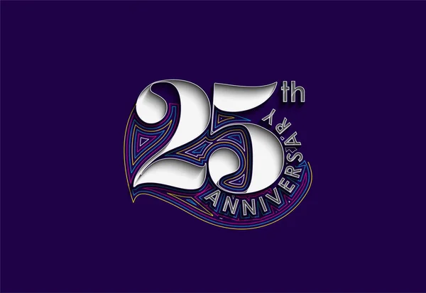 25º Aniversario Celebración Vector Ilustración — Archivo Imágenes Vectoriales