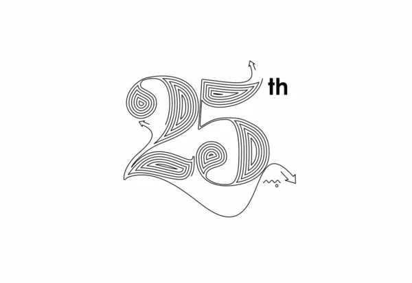 25Th Years Anniversary Celebration Vector Illustration — Stock Vector