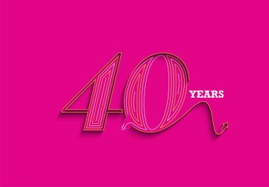 40. yıl dönümü Kutlama Vektörü Tasarımı.