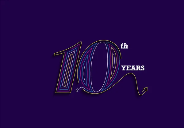 10Th Years Anniversary Celebration Vector Design — Stock Vector