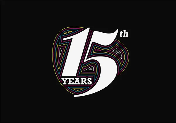 15Η Επέτειος Εορτασμός Σχεδιασμός Διάνυσμα — Διανυσματικό Αρχείο