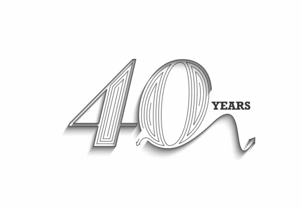 40Th Anniversary Celebration Vector Design — Vettoriale Stock