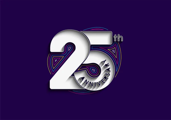 25周年記念タイポグラフィベクトルデザイン — ストックベクタ