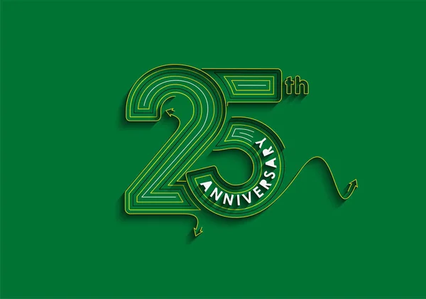 25º Aniversario Celebración Tipografía Diseño Vectorial — Archivo Imágenes Vectoriales
