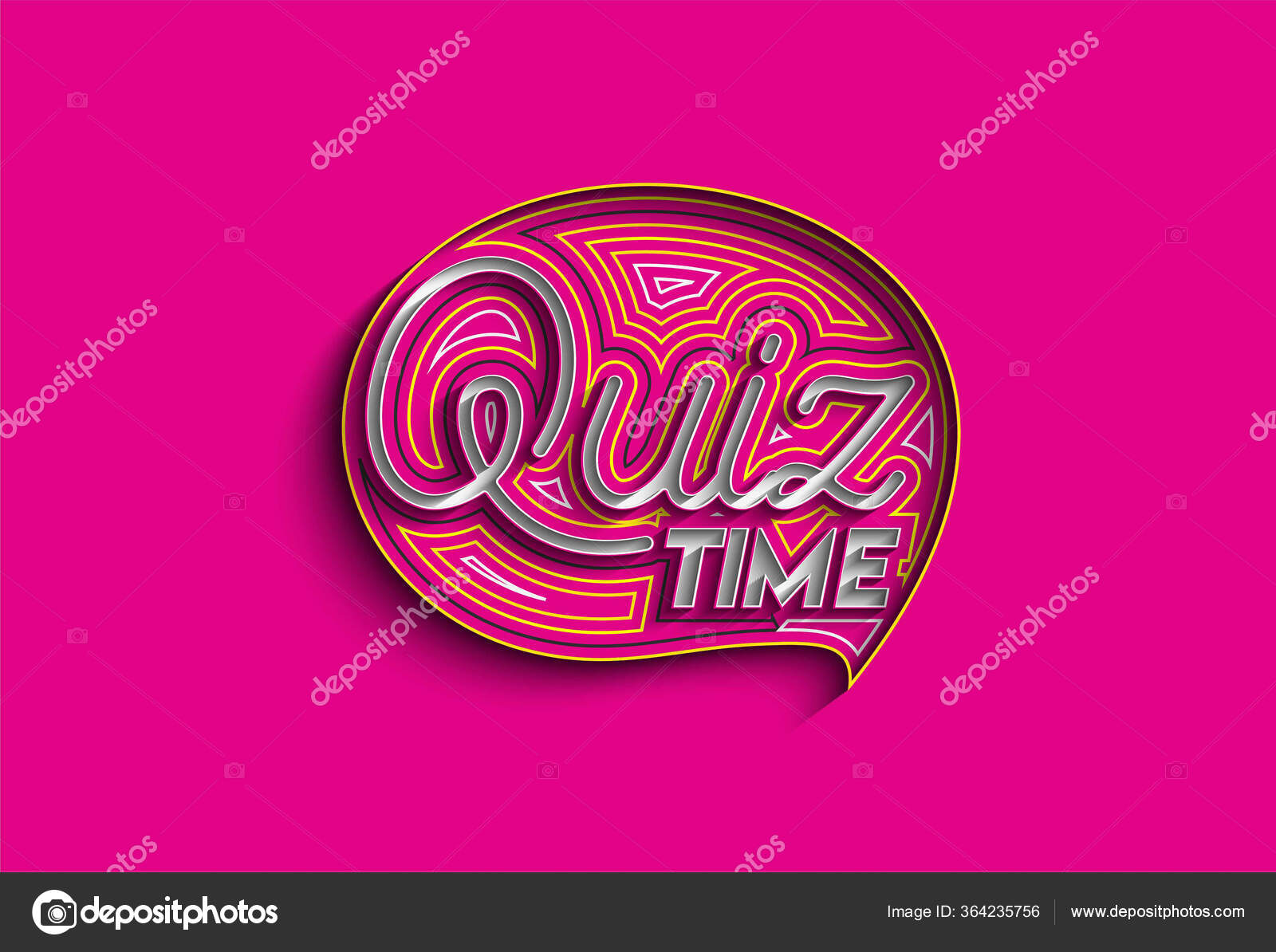 Megaphone banner isolated on white background - Quiz time. Vector  illustration., Stock vector