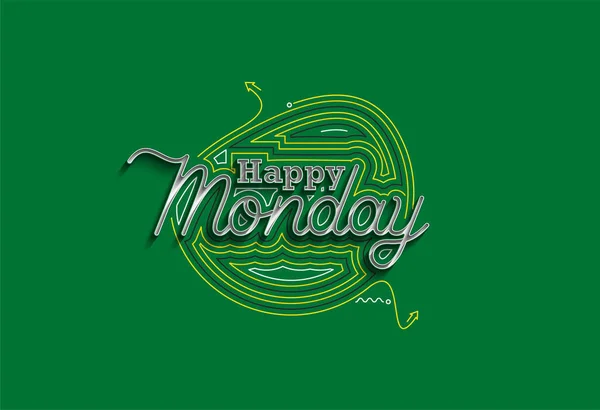 Happy Monday Calligraphic Style Text Shopping Poster Vector Illustration Design — Stock Vector