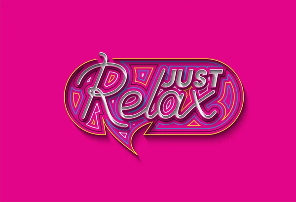 Just Relax Calligraphic Line Art Texto Compras Cartel Vector Ilustración — Vector de stock