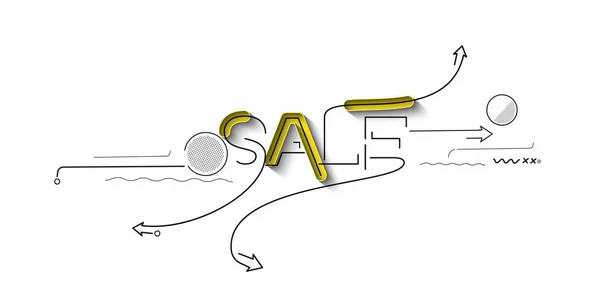 销售笔迹3D风格文字购物海报矢量插图设计 — 图库矢量图片