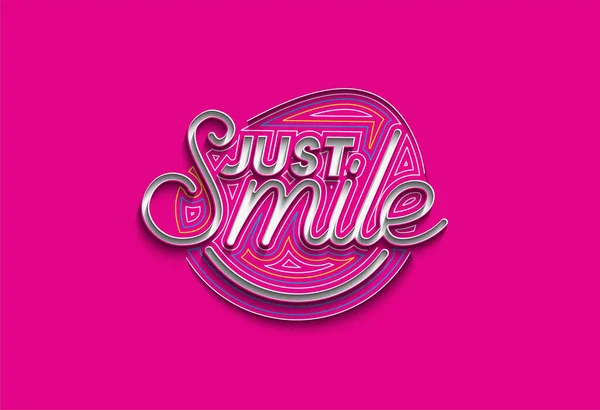 Just Smile Calligraphic Line Art Text Shopping Poster Vector Illustration — Stock Vector
