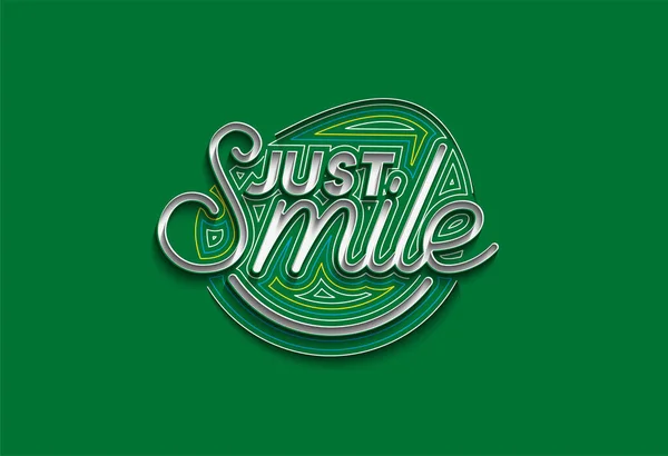 Just Smile Calligraphic Line Art Text Shopping Poster Vector Illustration — Stock Vector