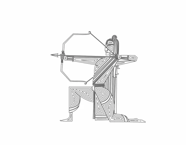 Лорд Рама Стрілою Вбиває Равану Індійському Плакаті Навратрі — стоковий вектор