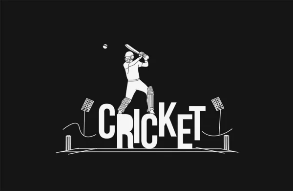 Cricket Banner Schlagmann Meisterschaft Hintergrund Verwendung Für Cover Poster Vorlage — Stockvektor