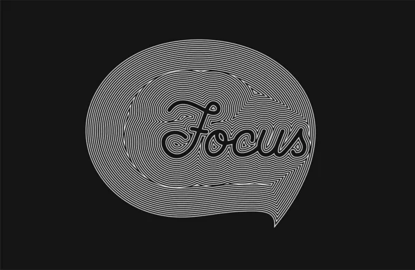 Focus Calligraphic Line Art Text Plakát Vektorové Ilustrace Design — Stockový vektor