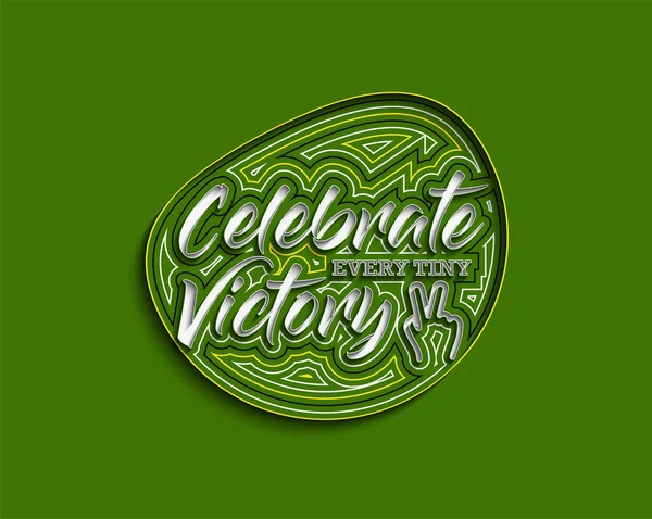 All Tiny Victory Calligraphic Line Art Text Poster Vector Illustration — 스톡 벡터