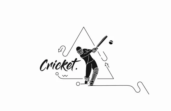 Cricket Banner Bateador Fondo Del Campeonato Uso Para Cubierta Cartel — Archivo Imágenes Vectoriales