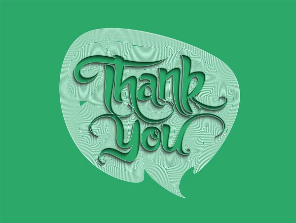 Thank You Calligraphic Flat Line Style Text Vector Illustration Design — Stockový vektor