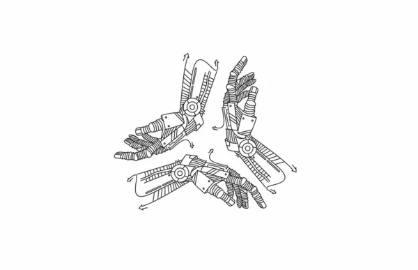 机器人的手虚拟现实或人工智能技术概念 — 图库矢量图片