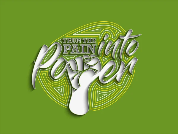 Trun Pain Power Calligraphie Ligne Art Texte Shopping Affiche Vectoriel — Image vectorielle