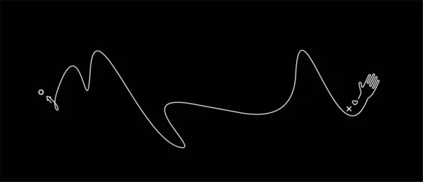 Рука Руку Каллиграфическое Линейное Искусство Текстовый Шоппинг Векторная Иллюстрация Дизайн — стоковый вектор