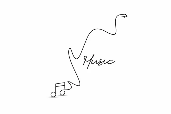 Ligne Plate Abstraite Avec Des Formes Mouvement Note Musique Modèle — Image vectorielle