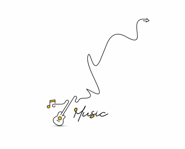 Ligne Plate Abstraite Avec Des Formes Mouvement Note Musique Modèle — Image vectorielle