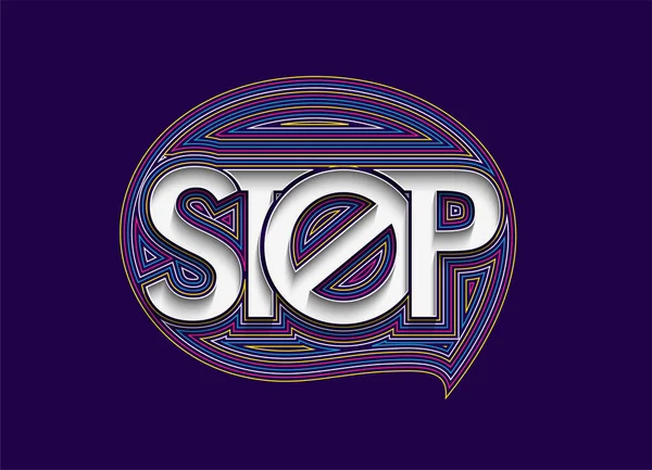 Stop Calligraphic Line Art Testo Shopping Poster Vettoriale Illustrazione Design — Vettoriale Stock