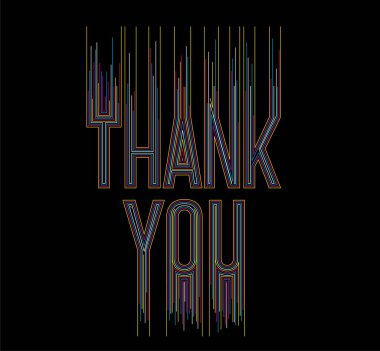 Teşekkürler Kaligrafik 3d Biçim Metin Vektörü Çizimi.