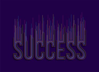 Başarı Kaligrafik 3d Biçim Metin Alış veriş poster çizimi tasarımı.