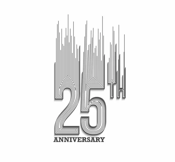 25周年記念タイポグラフィベクトルデザイン — ストックベクタ
