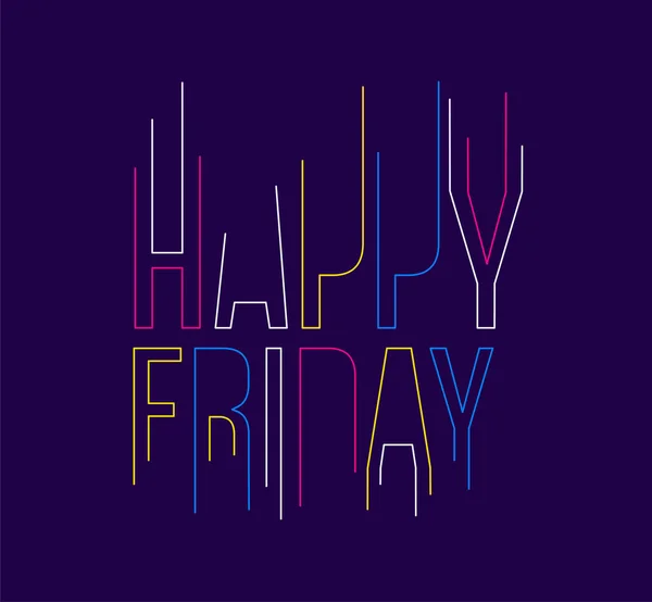 Happy Friday Calligraphic Style Text Shopping Poster Illustration Design — 스톡 벡터