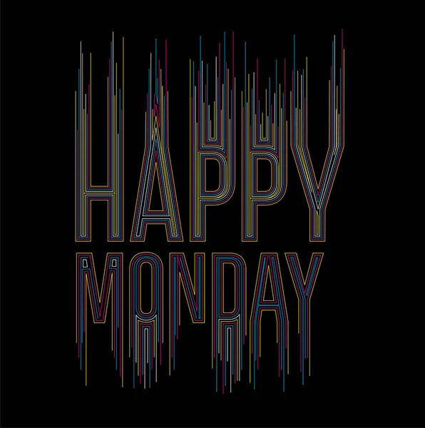 Happy Monday Calligraphic Style Text Shopping Poster Vector Illustration Design — 스톡 벡터