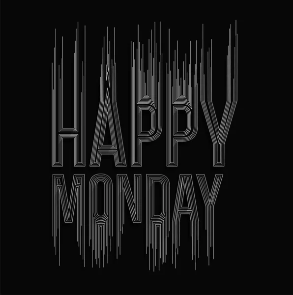 Happy Monday Calligraphic Style Text Shopping Poster Vector Illustration Design — 스톡 벡터