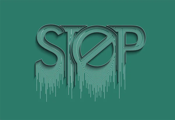 Stopp Kalligrafische Linie Kunst Text Einkaufen Poster Vektor Illustration Design — Stockvektor