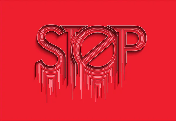 Stop Calligraphic Line Art Affiche Shopping Texte Illustration Vectorielle Design — Image vectorielle