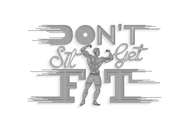 Don Sit Get Fit Calligraphic Style Image Vectorielle Texte Design — Image vectorielle