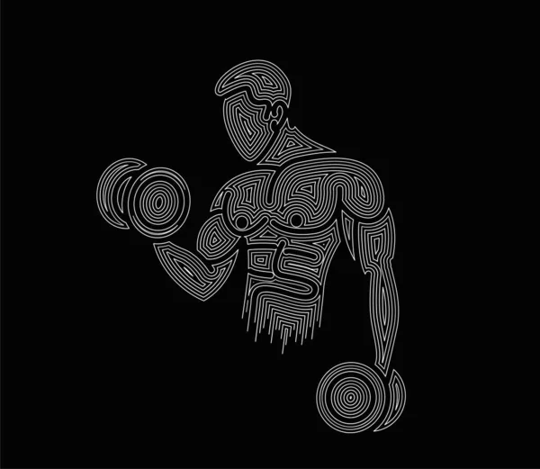 Αθλητικοί Άνδρες Άντληση Μυών Της Πλάτης Προπόνηση Γυμναστήριο Bodybuilding Line — Διανυσματικό Αρχείο