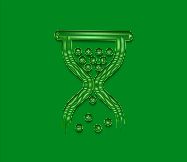Timglasmus Symbol Med Abstrakt Platt Färgglada Linje Mönster Vektor Illustration — Stock vektor